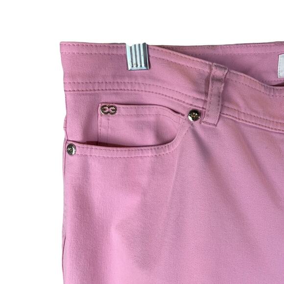 ESCADA Pants Women Sz 42 Pink Straight Leg Cotton Jean Mid-Rise Hemmed - Picture 3 of 4